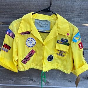 Repurposed CUB SCOUT Leader shirt with Patches by “Jagged Threads”